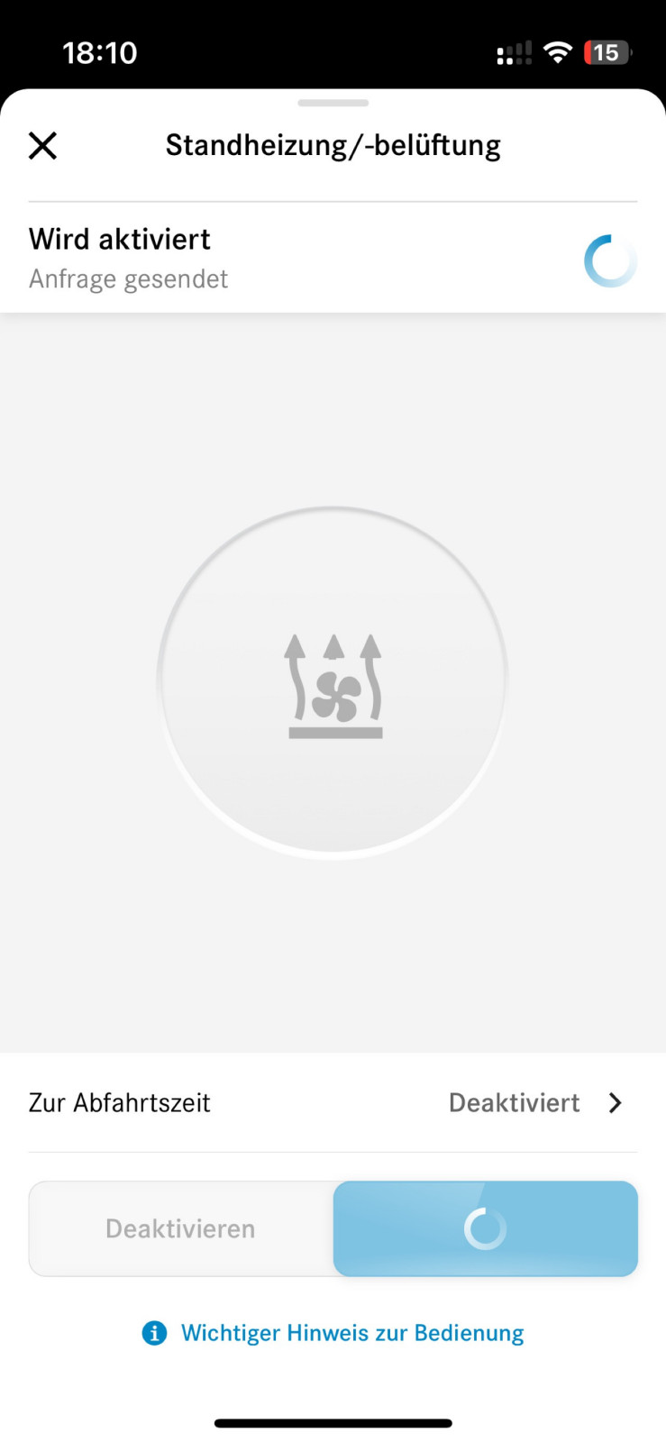 Standheizung über Mercedes Me nicht mehr verfügbar