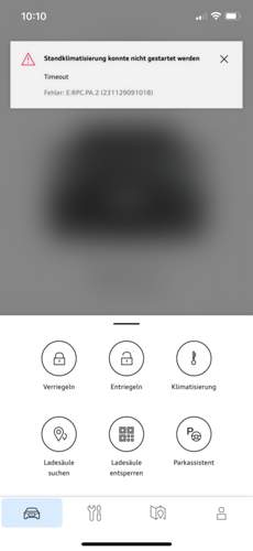 MyAudi Timeout