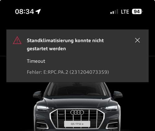 Fehler Standklimatisierung