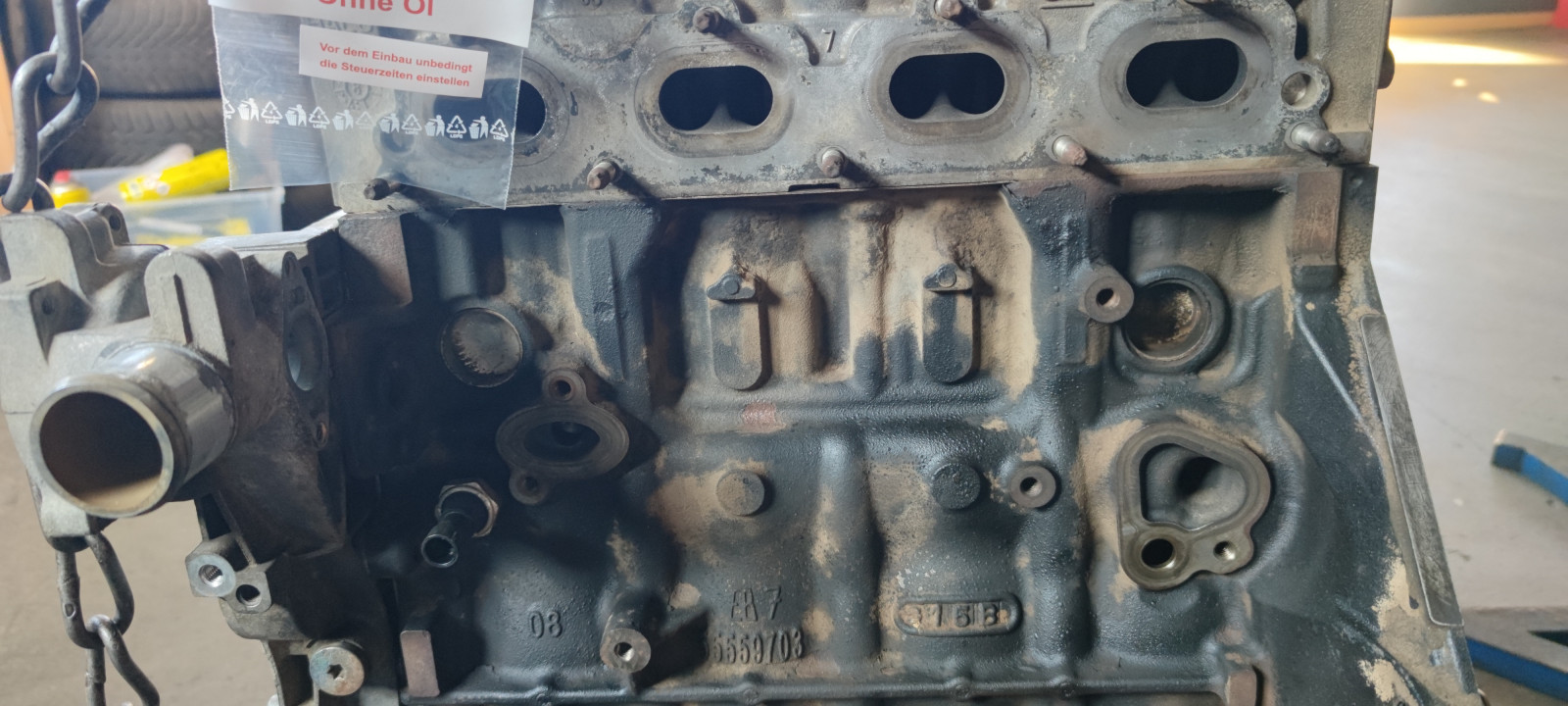 Motorwechsel. Ölkühler.