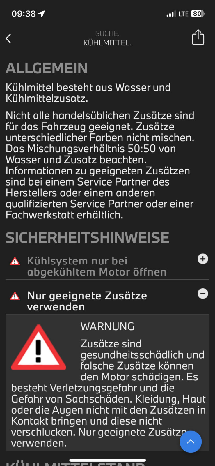 Kühlmittel grün mit Aral Anitfreeze (rosa) auffüllen