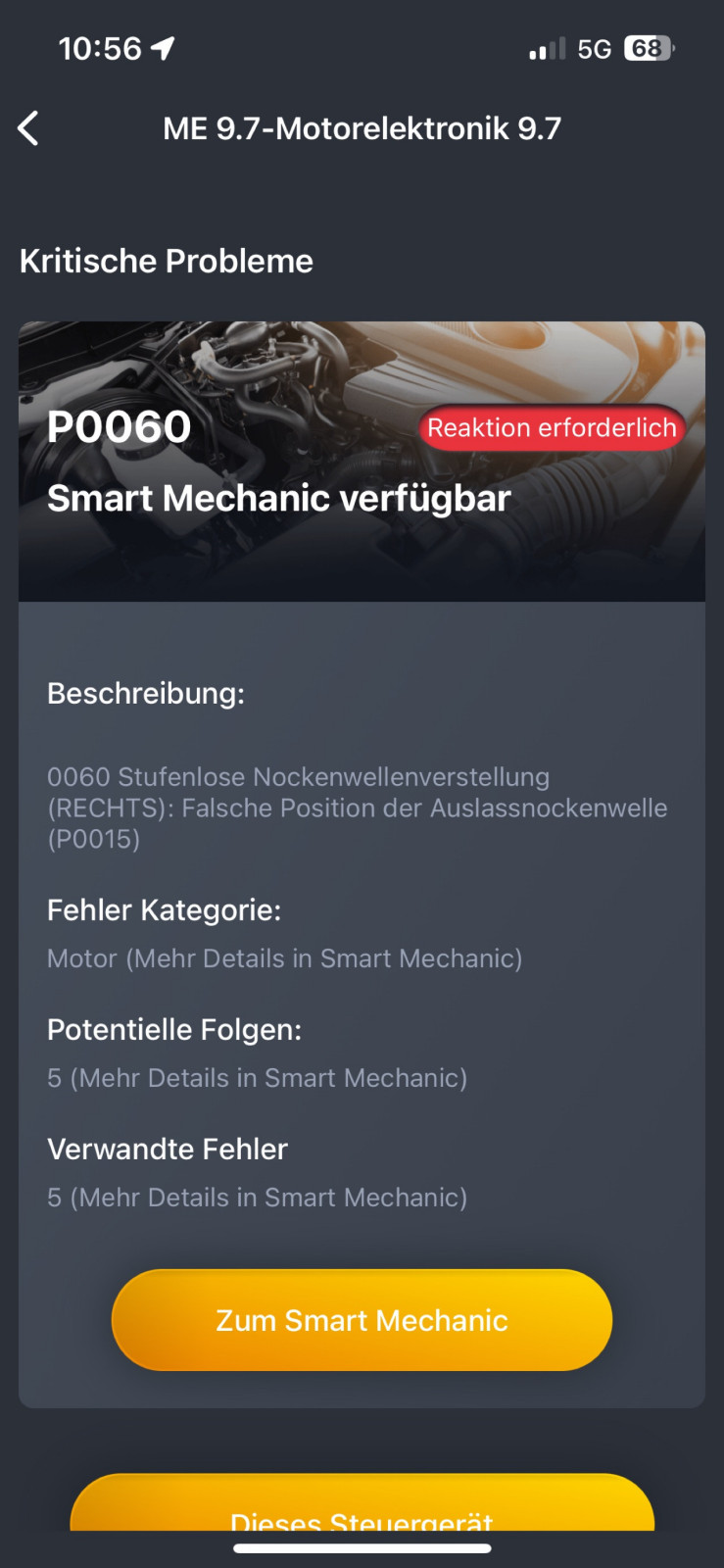 Mercedes W211 E280 M272 P0015 0060 Fehler