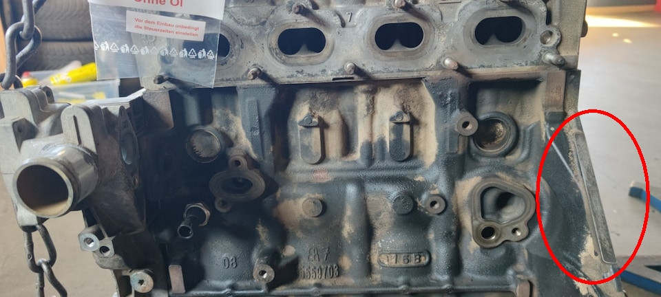 Motorwechsel. Ölkühler.