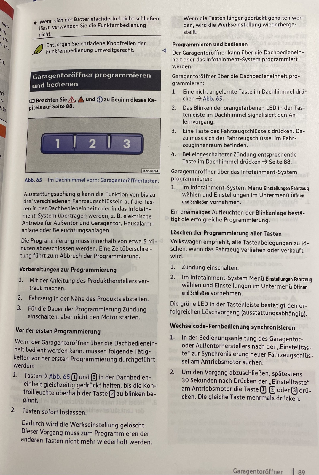 Garagentoröffner anlernen