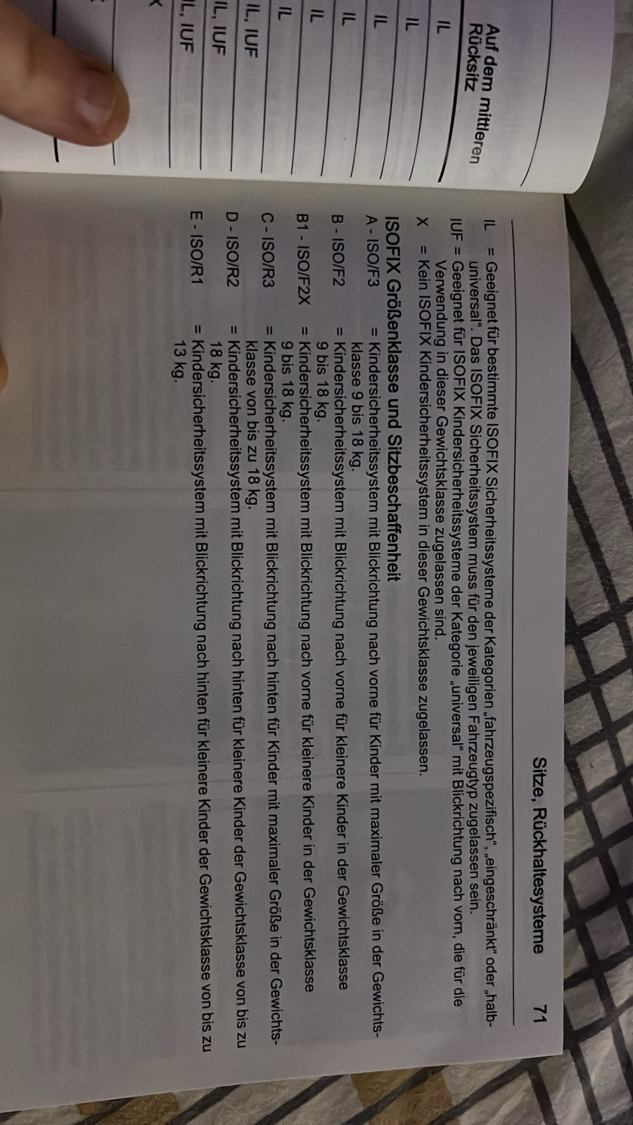 Gegurtete Reboarder auf dem mittleren Sitz mit Stützfuss erlaubt?