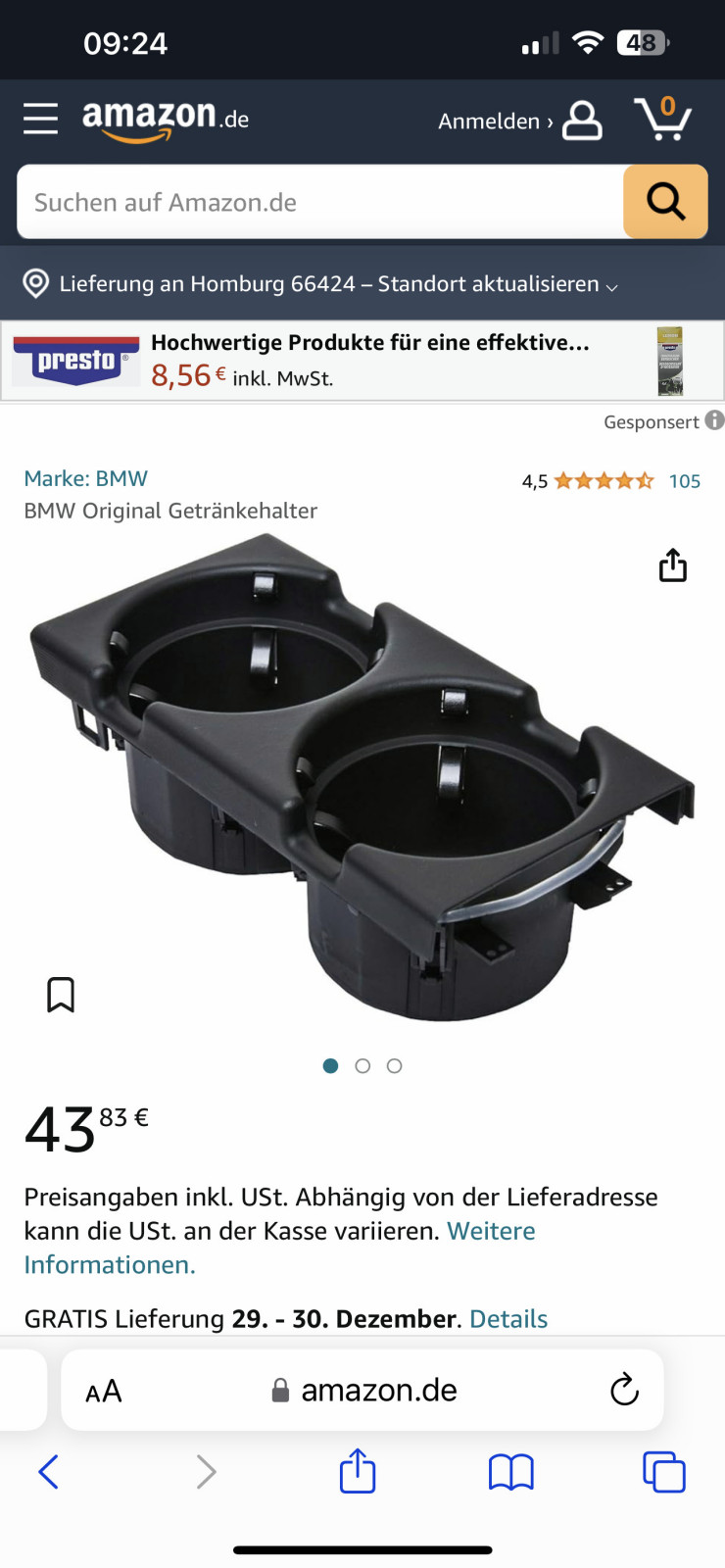 Umbau auf US Cupholder und M Einstiegsleiste