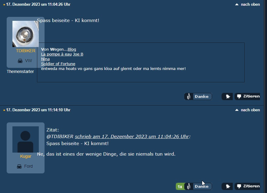 Zippos, Bikermesser, Lagerfeuer in Zeiten der E-Moppeds.