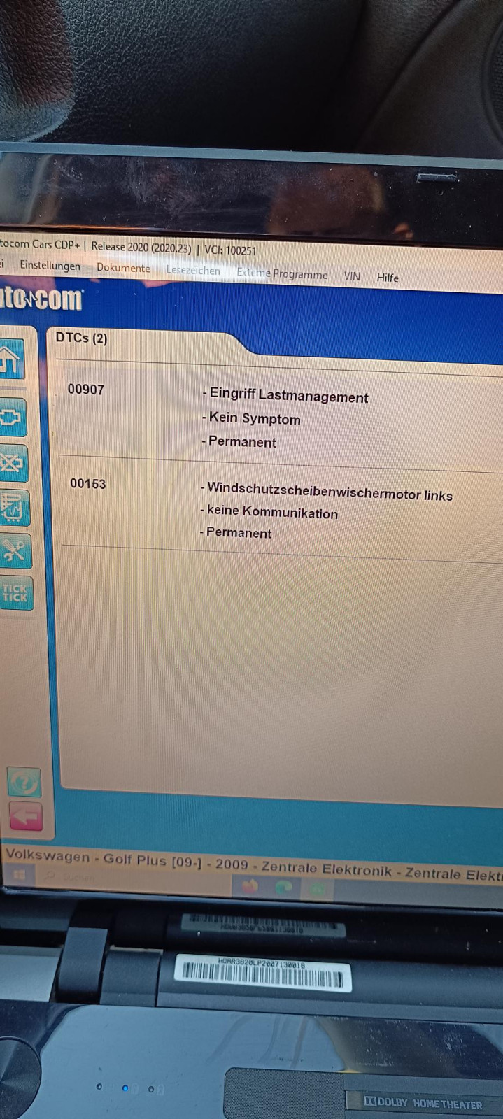 Golf Plus 2009 Scheibenwischer ohne Funktion