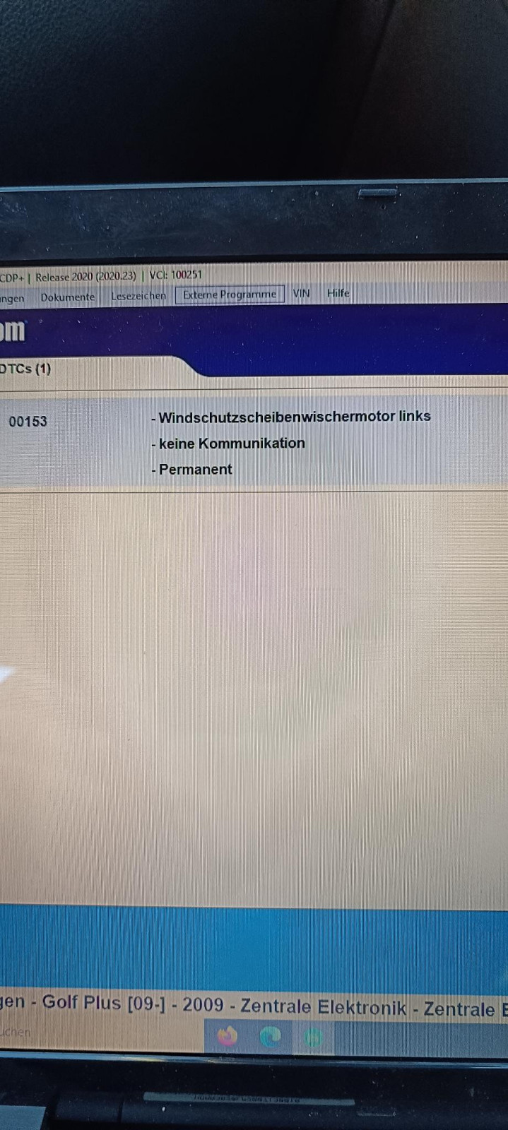 Golf Plus 2009 Scheibenwischer ohne Funktion