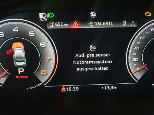 Notbremssytem ausgeschaltet