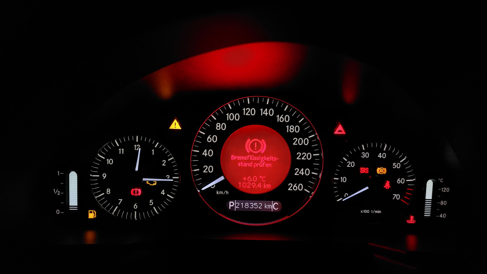 Meldung Bremsflüssigkeit stand prüfen