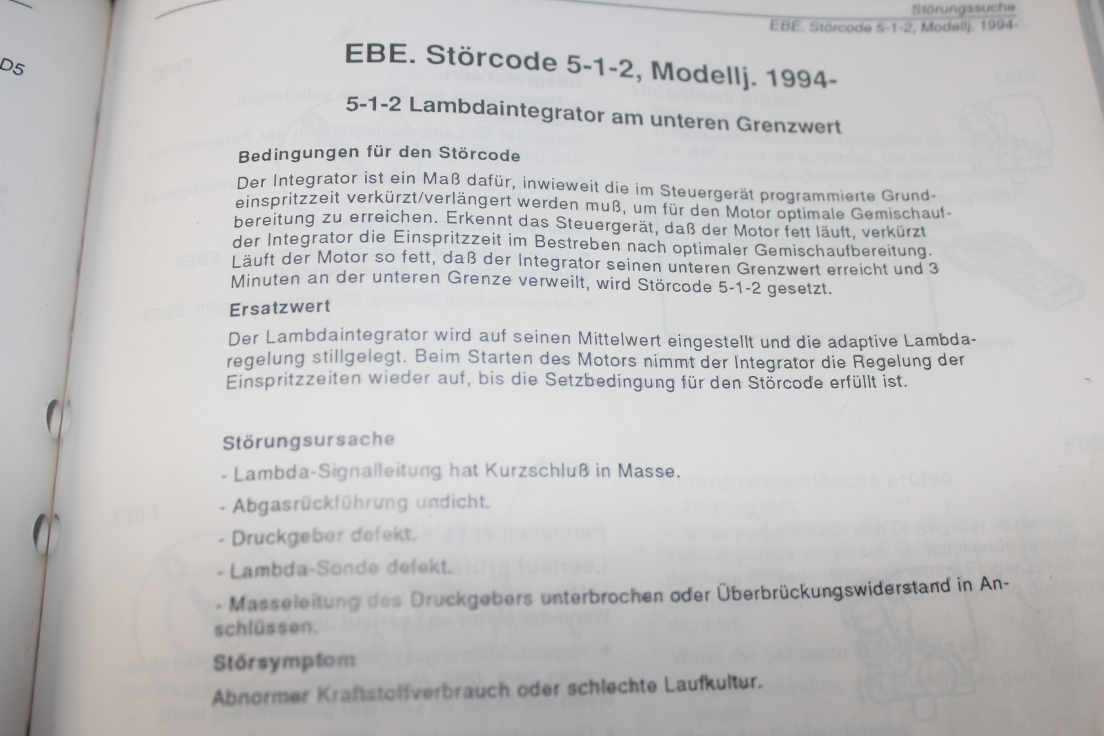 Volvo 850 fehler code 5-1-2