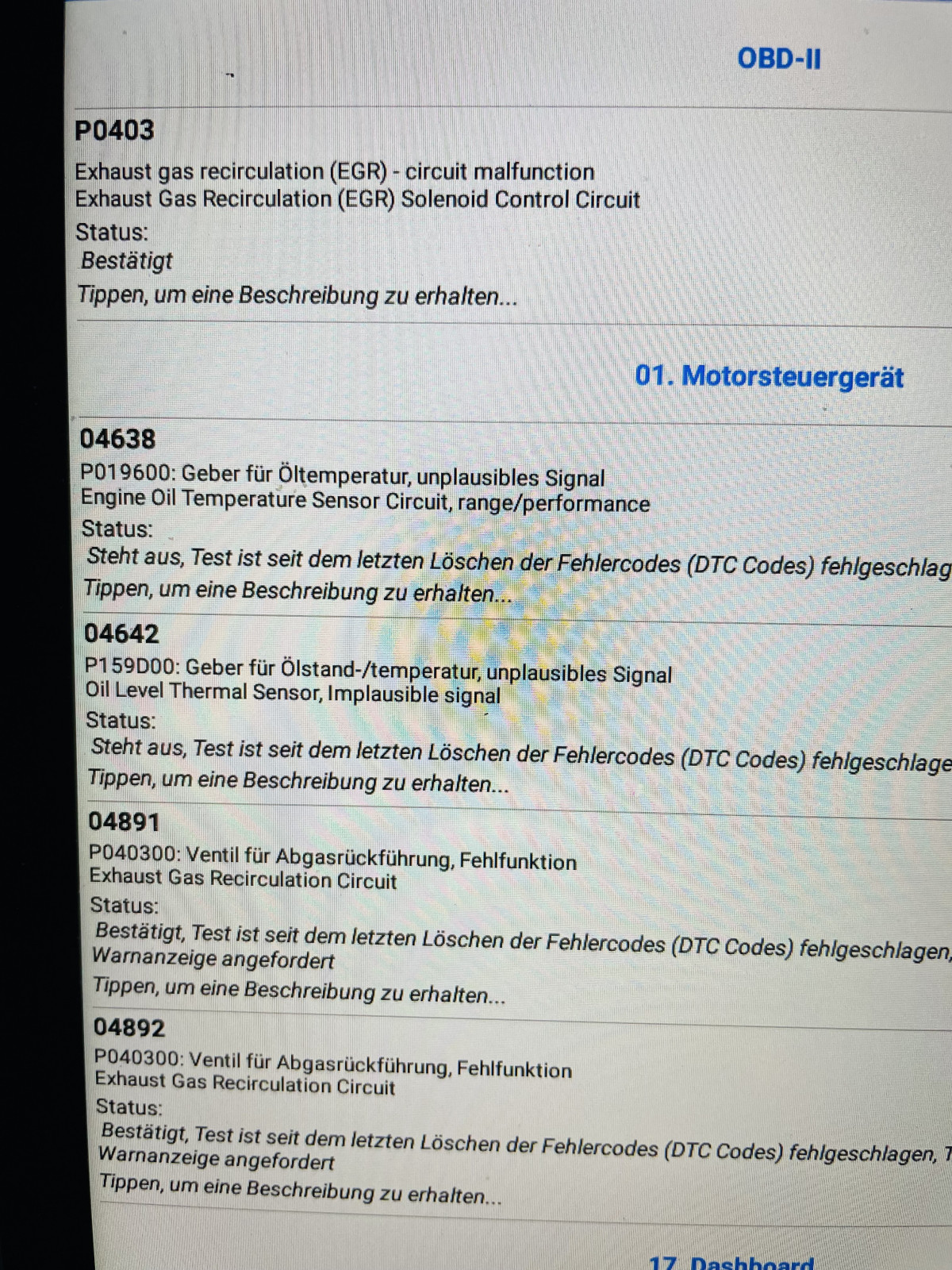 Blinkende Glühwendel, Notlauf, Fehler P0403