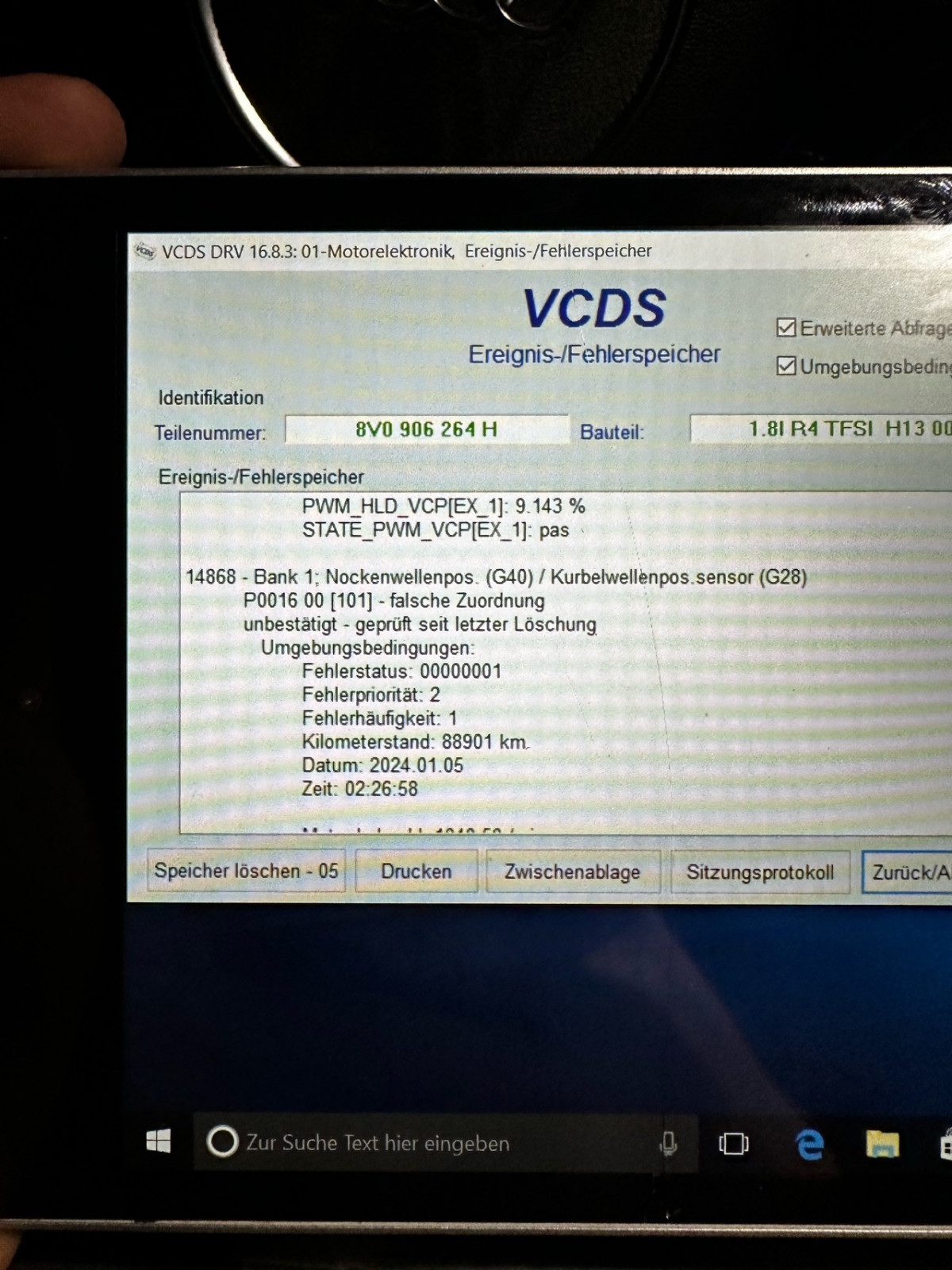 1.8 TFSI: Nockenwellenpos. G300/Kurbelwellenpos. G28