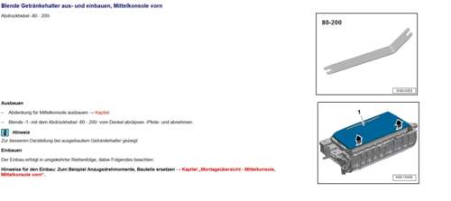 Getränkehalter Mittelkonsole