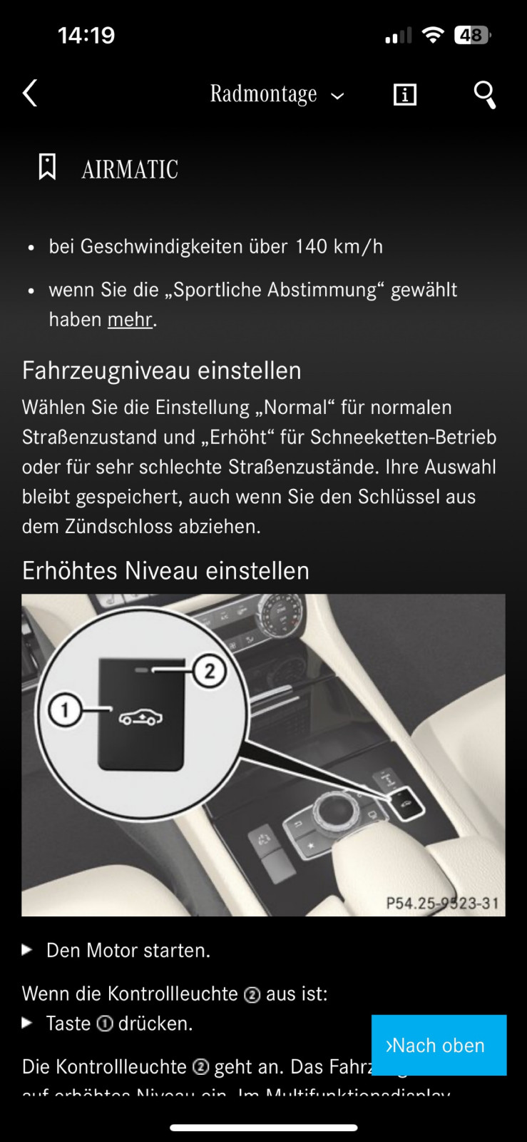 Der Modus des Wagenhebers beim Mercedes CLS W218 lässt sich nicht ausschalten.