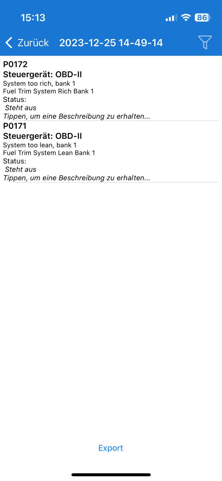 Fehlercode P0172 und P0171