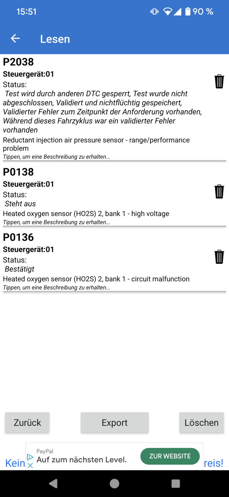 Fehler P0138 und P0136