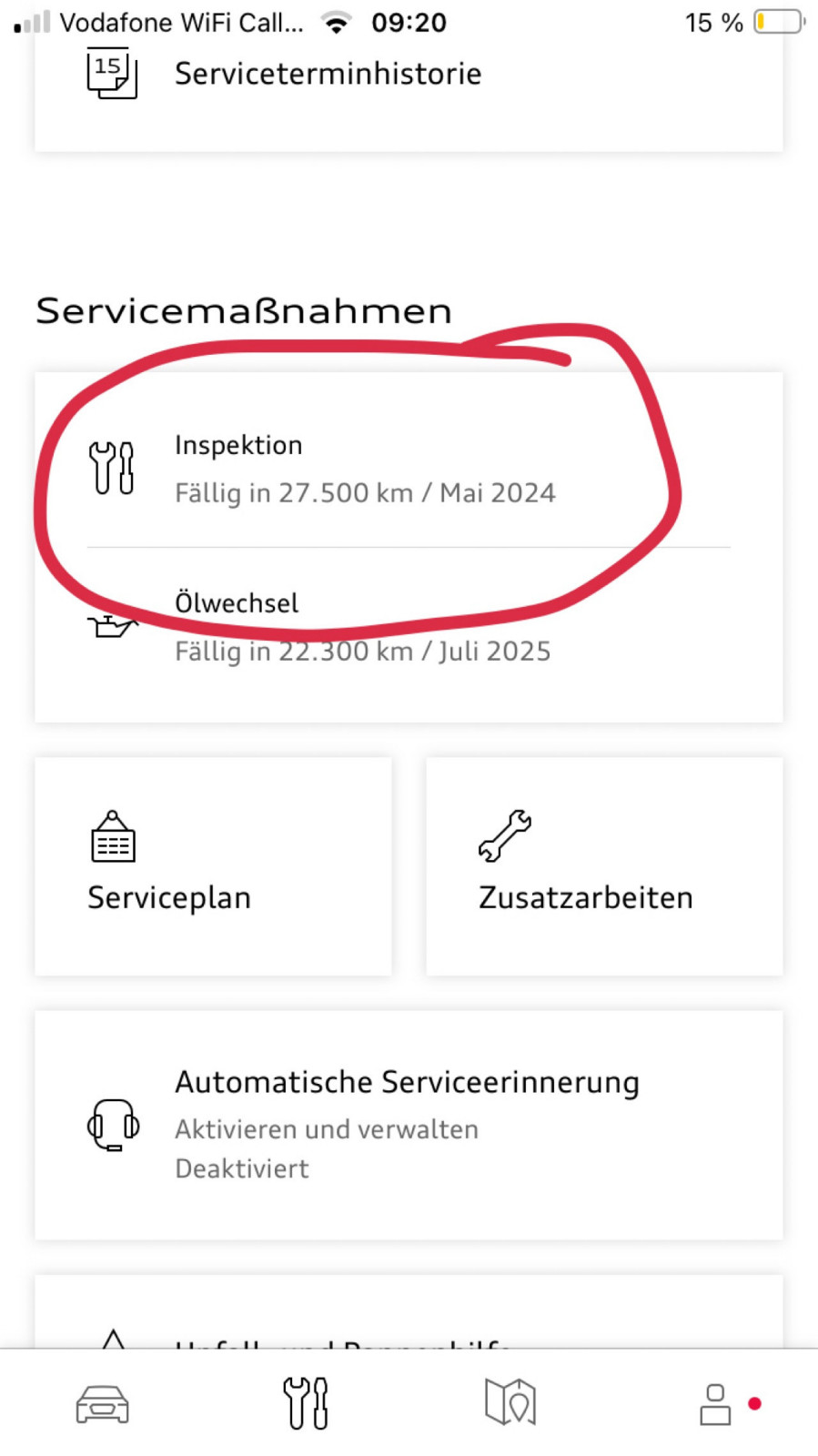 Service Inspektion Ölwechsel