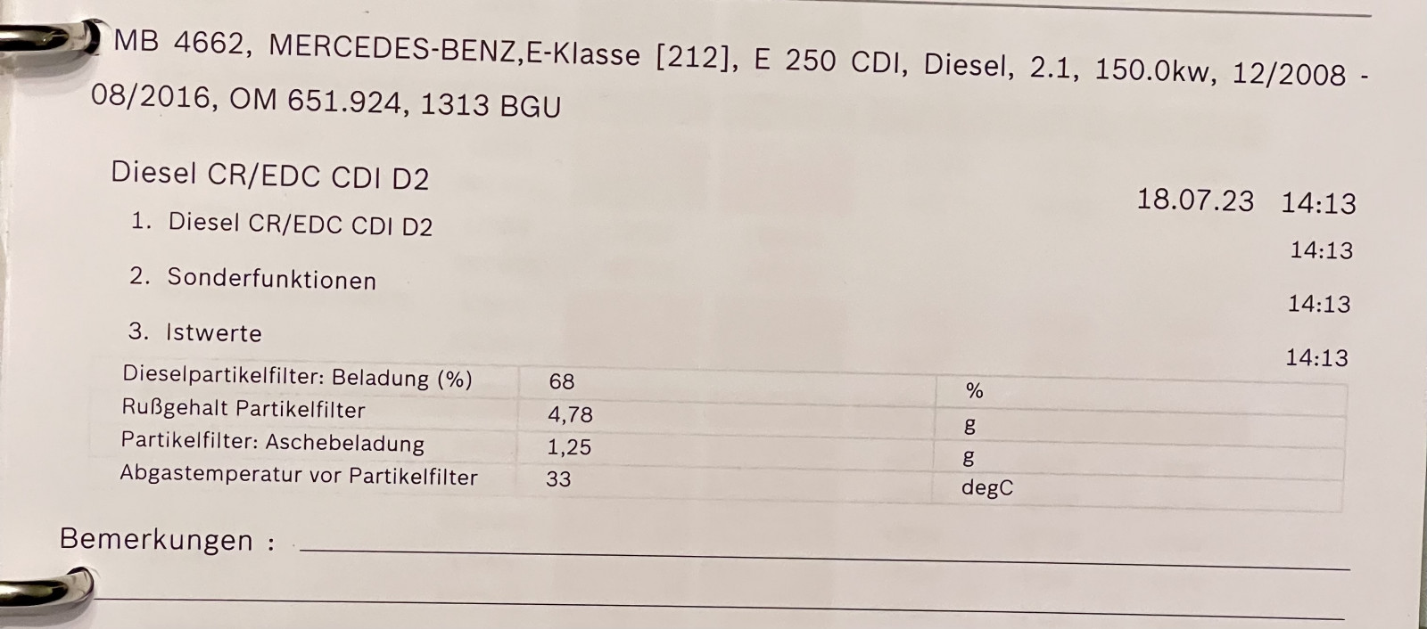 Regeneration Dieselpartikelfilter