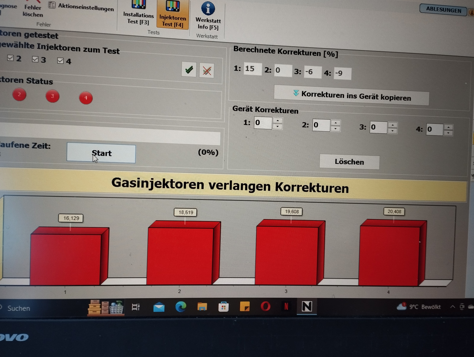 Trimmwerte unter LPG
