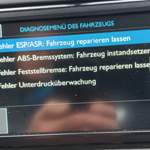 ESP/ASR, ABS Fehler ,Unterdrucküberwachung, Feststellbremse und Rückfahrsicherung Fehleranzeige