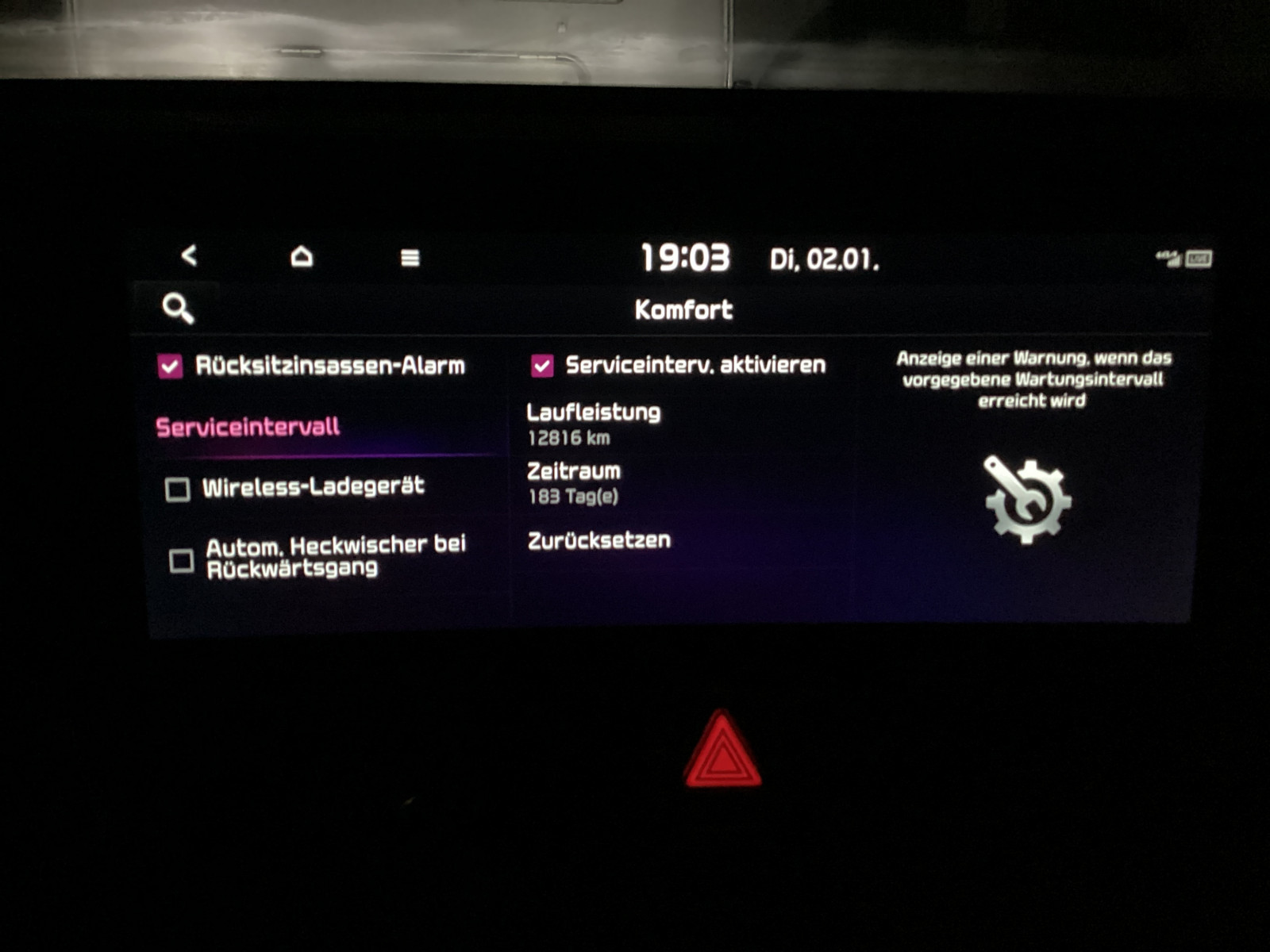 Wie aktiviert man das Wartungsintervall beim Sportage NQ5?