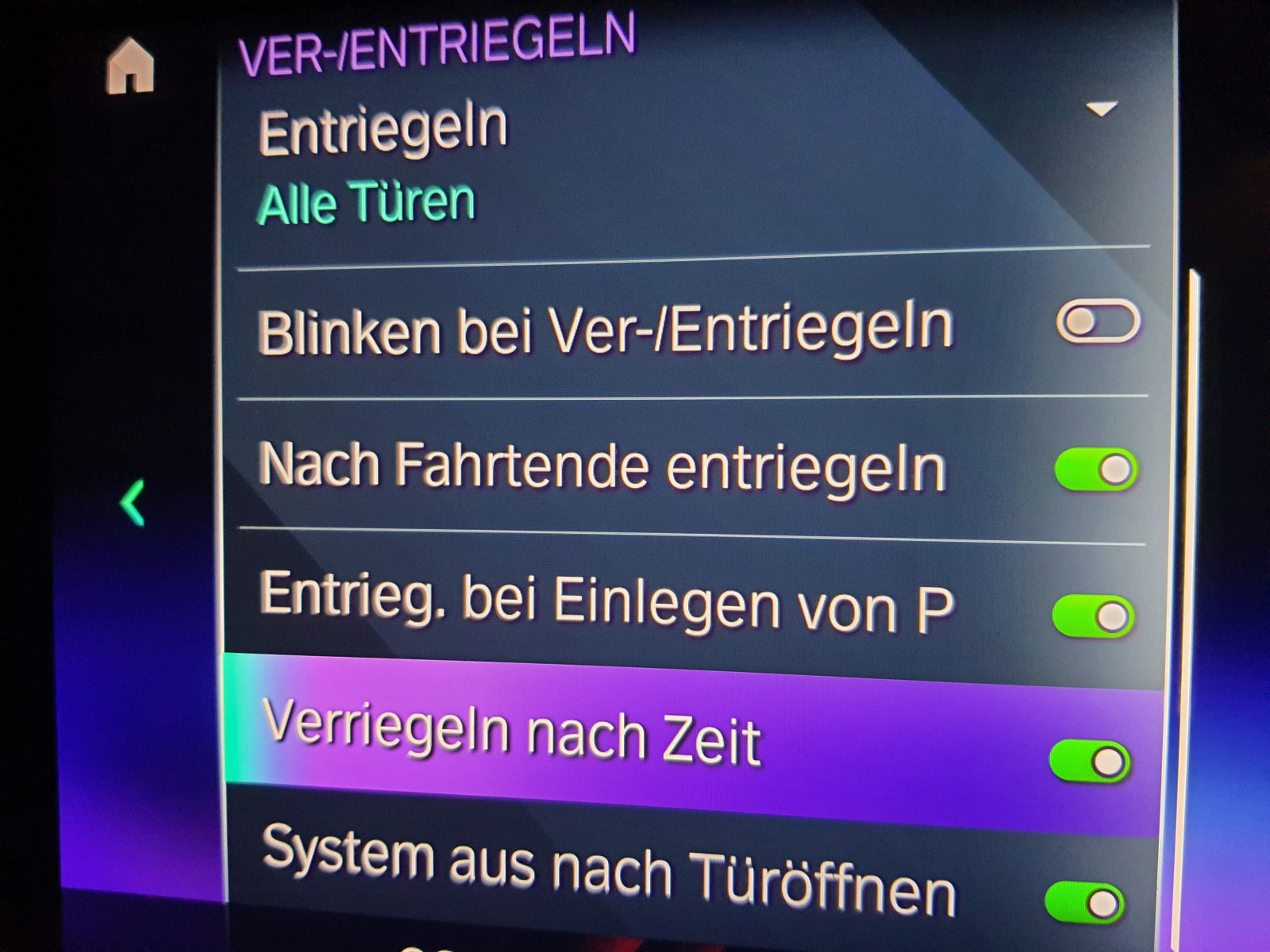 Verschliessen beim Anfahren