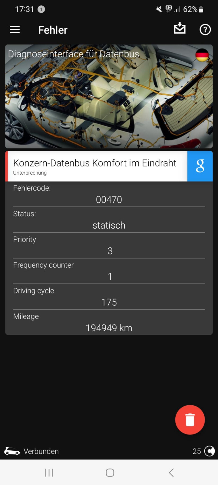 Caddy 1.6 Batterie leer/ Ruhestrom