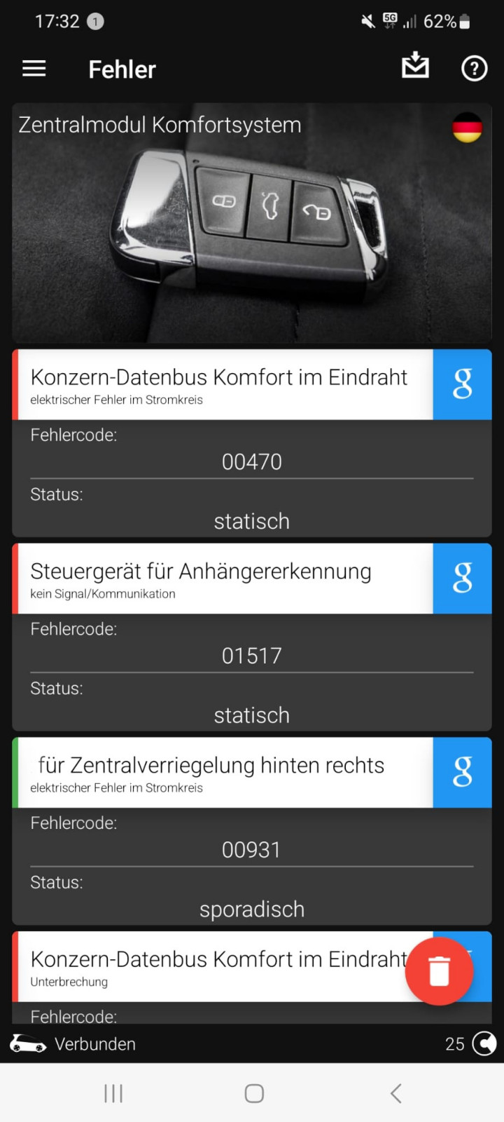 Caddy 1.6 Batterie leer/ Ruhestrom