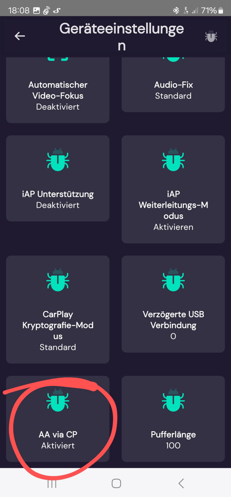 Aawireless jetzt mit carplay geht damit Android auto