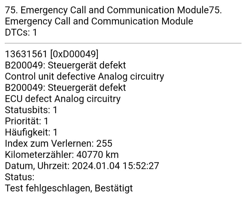 "SOS-Fehler: Werkstatt": relevant für HU?