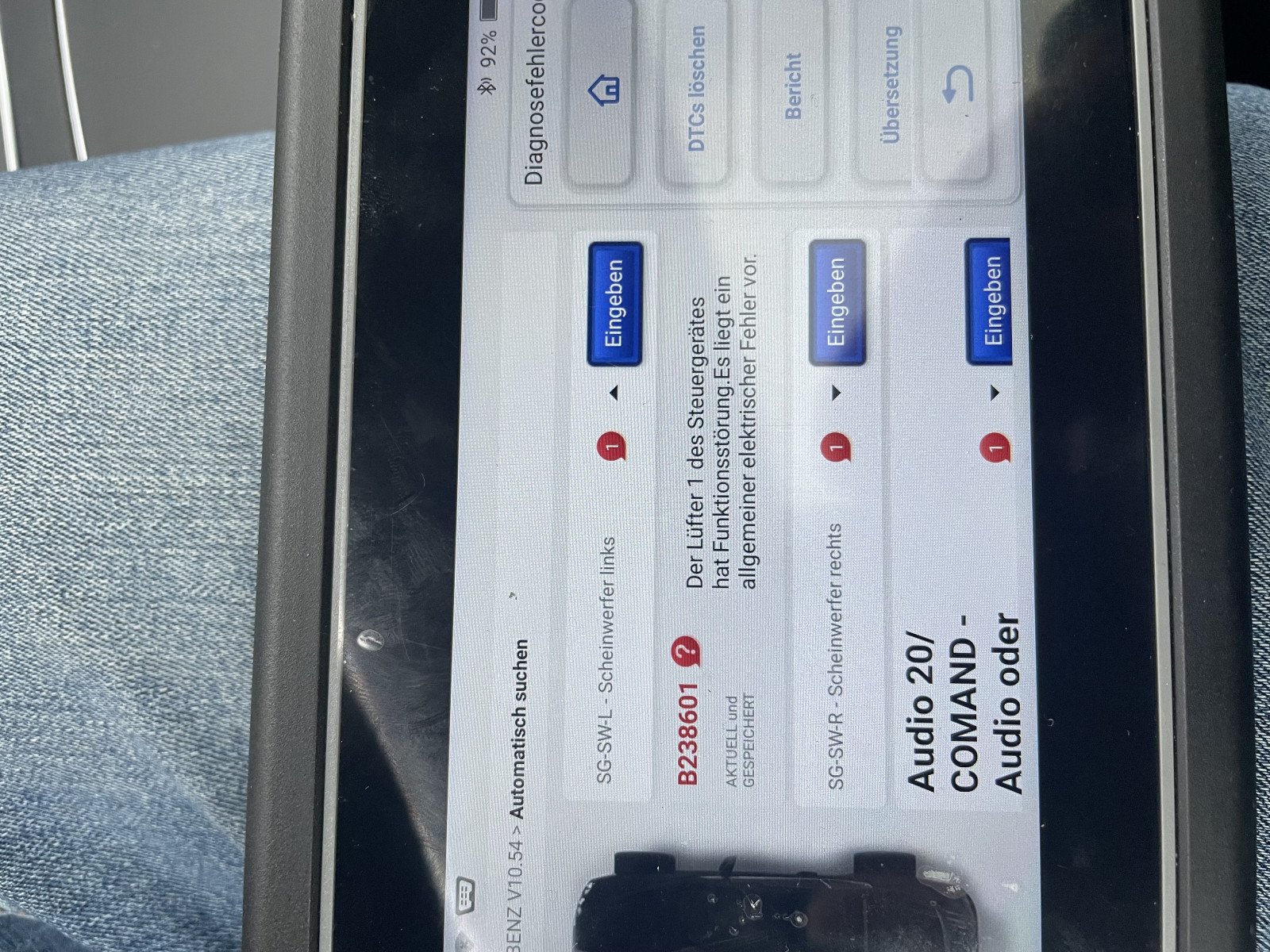 W176 Scheinwerfer B238601 Fehler