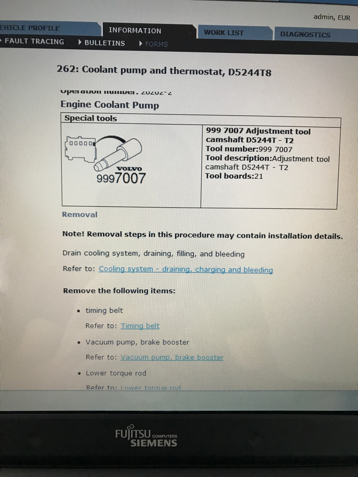 Volvo V50 2.5 D5 2007 Wasserpumpe