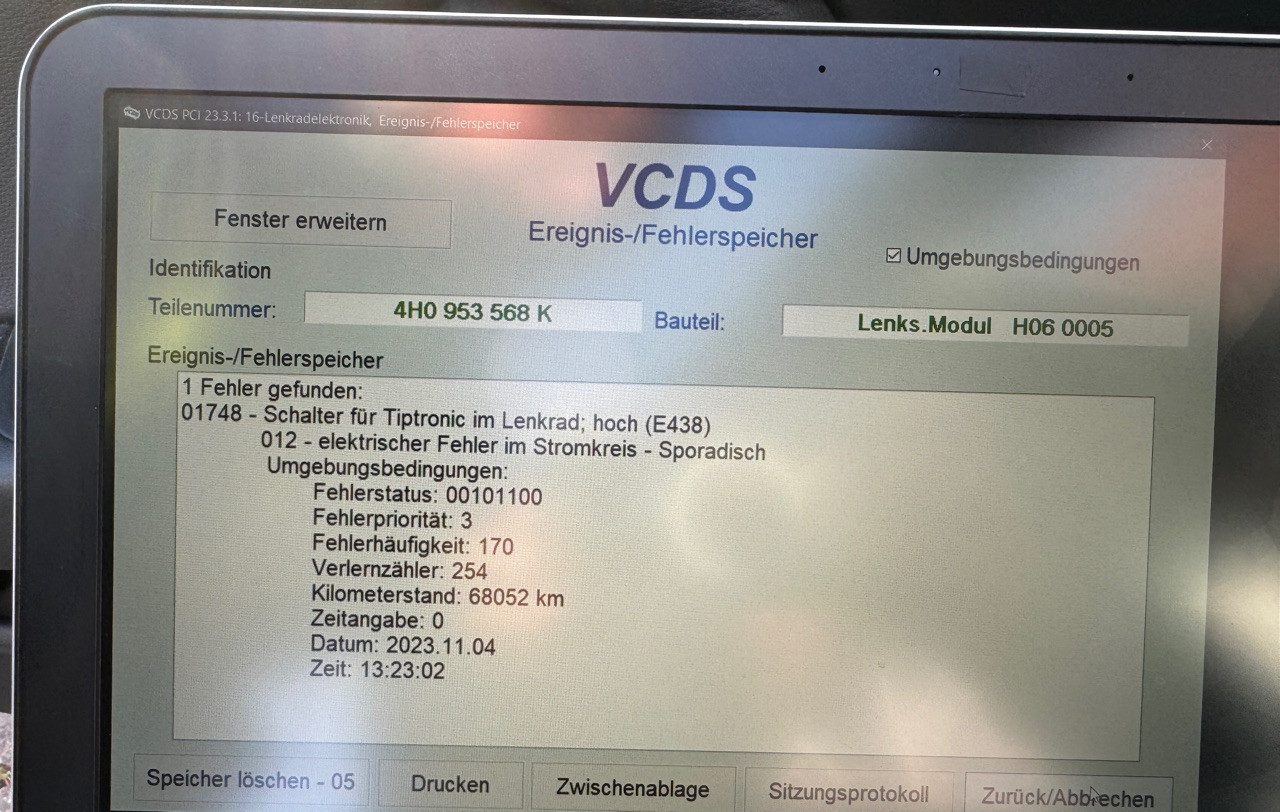 Schaltwippen funktionieren plötzlich nicht mehr