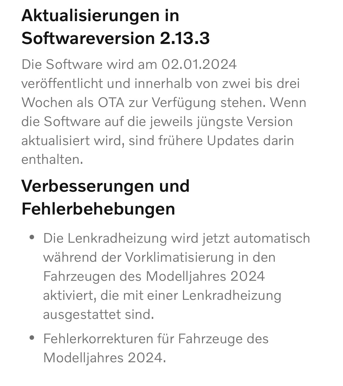 Software-Aktualisierung Android Automotive+Fahrzeug (ab MJ22) - Updates - aktuelle Version=2.13.3