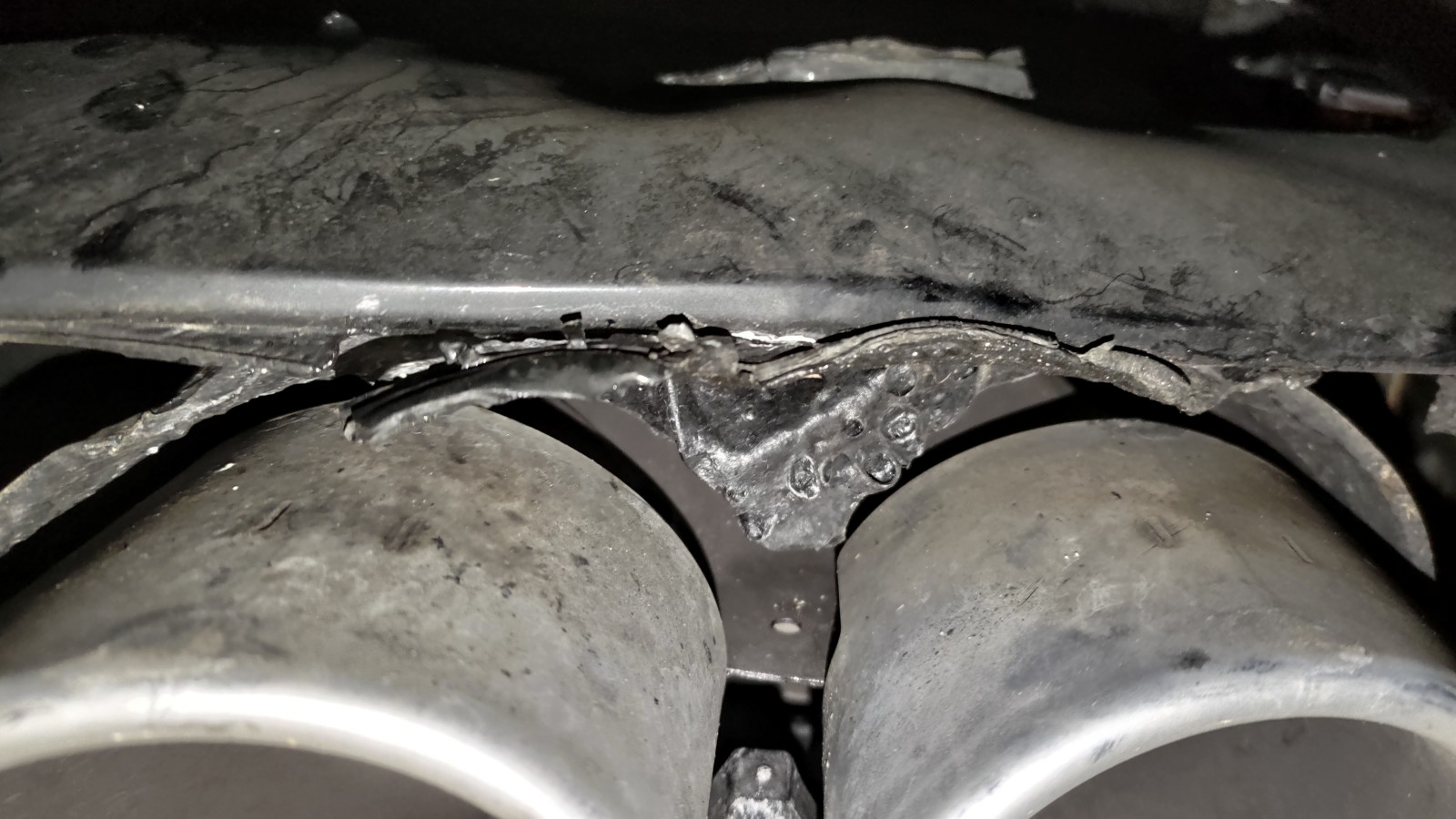 W206/S206 C43 Optik Originalnachrüstset Heckdiffusor geschmolzen nach 5 Wochen