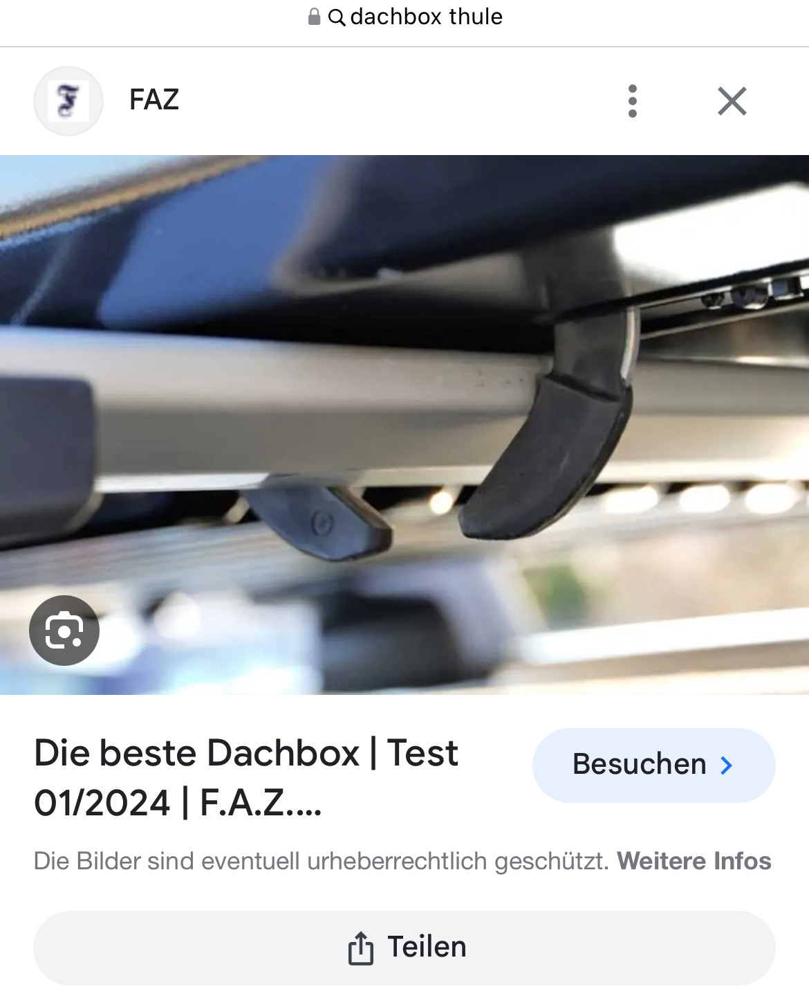 Welcher Dachträger und welche Dachbox für T-Modell empfehlenswert