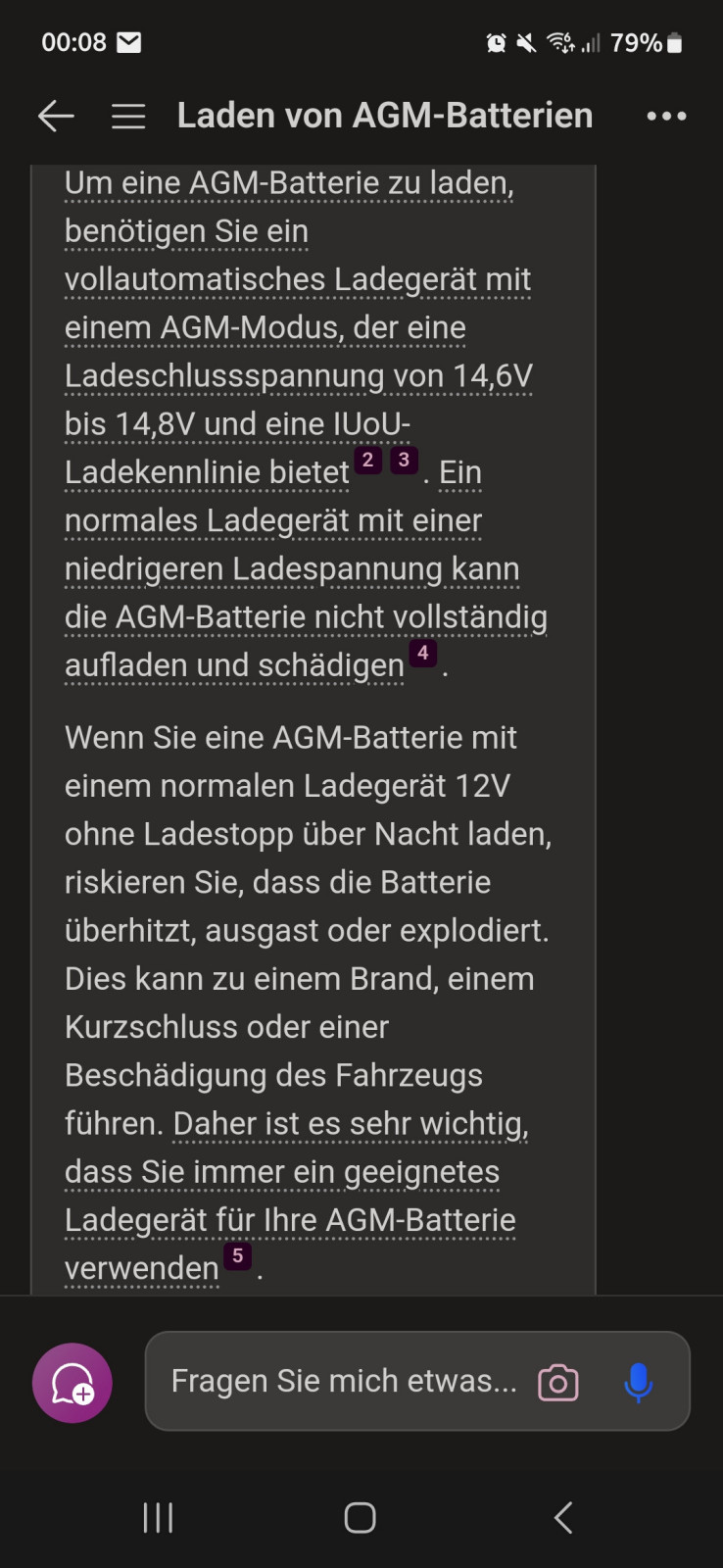 Batterie gering Aufladen durch Fahren