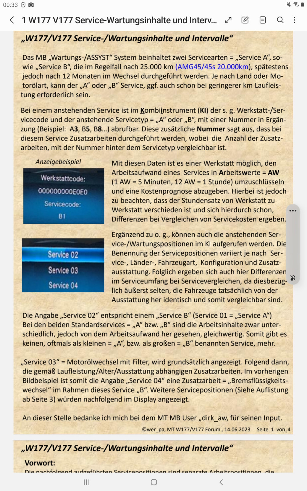 Service B (Plus-Paket) W177