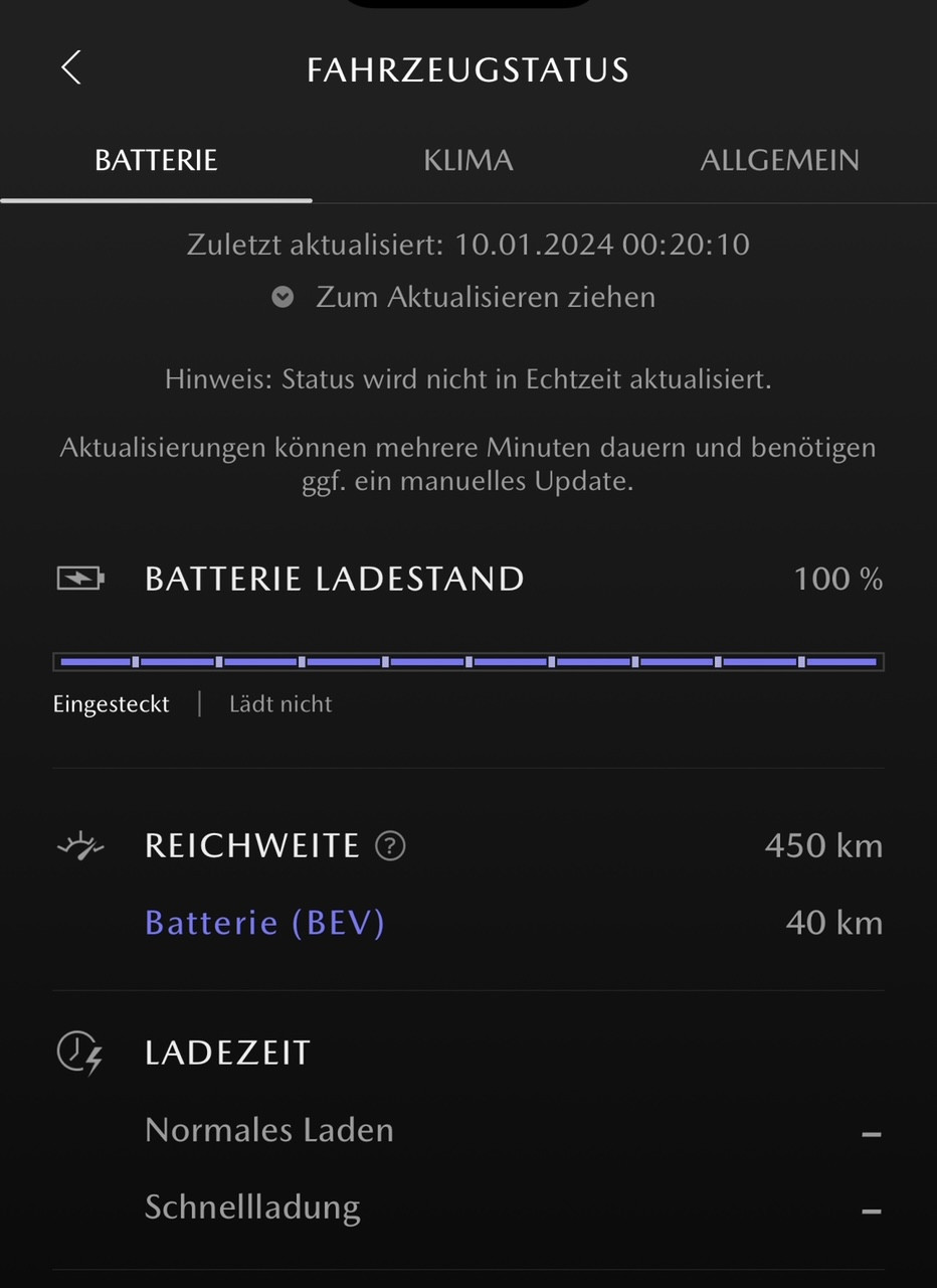 PHEV Energieverbrauch (Benzin/Strom) eures Fahrzeugs