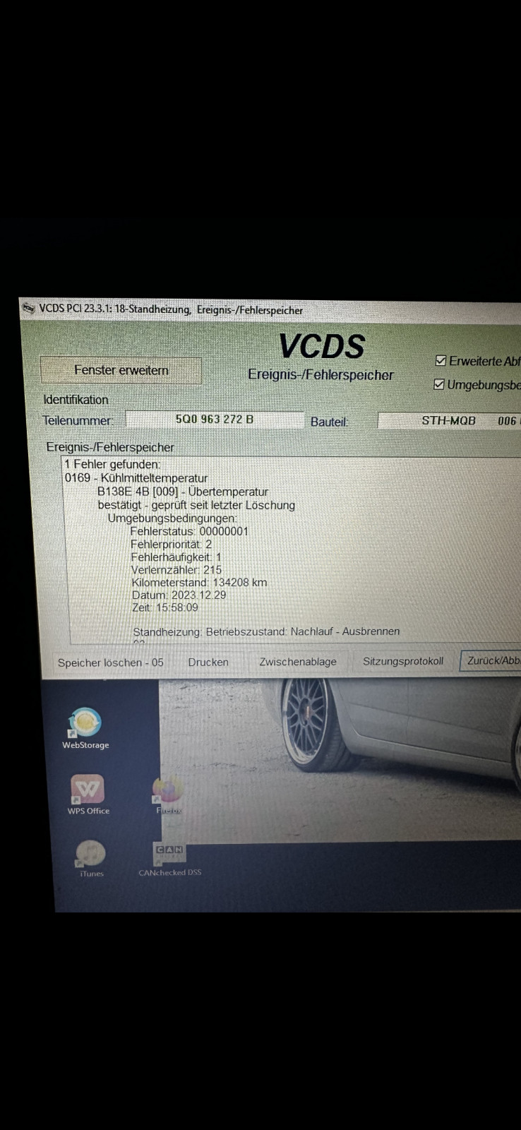 Standheizung Fehler-Kühlmittel Übertemperatur?