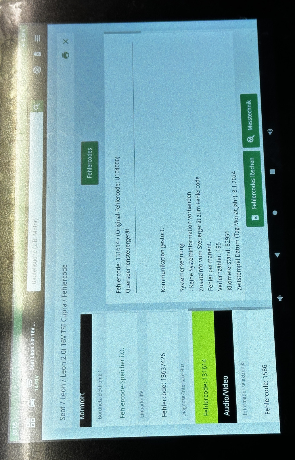 Seat Leon 5F Fehlermeldungen