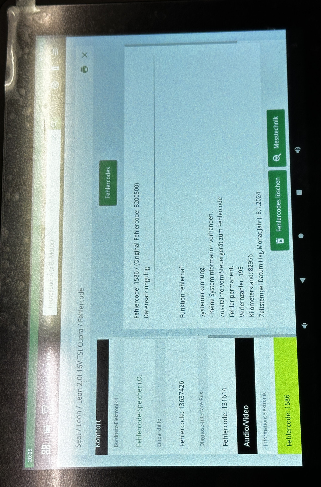 Seat Leon 5F Fehlermeldungen