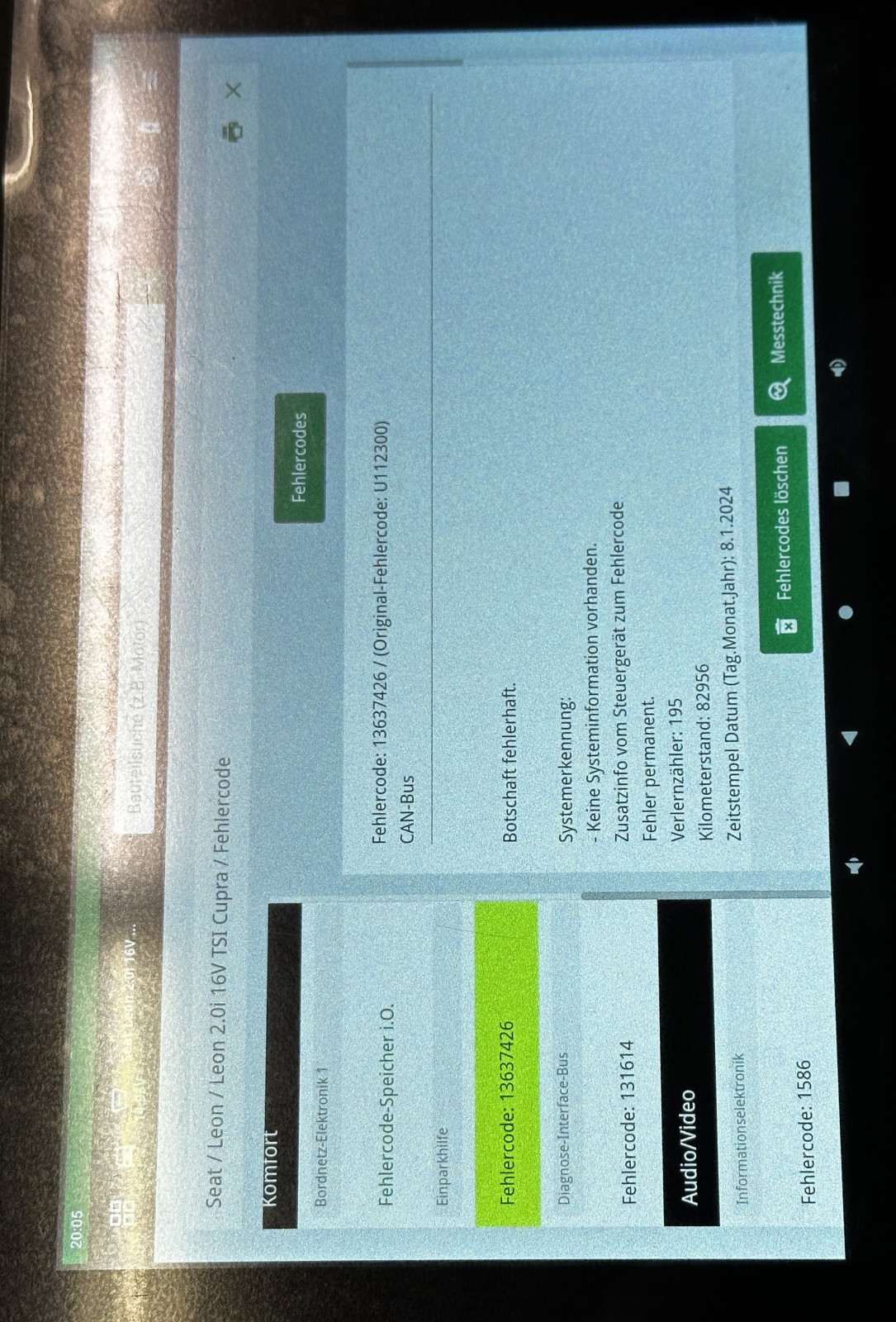Seat Leon 5F Fehlermeldungen