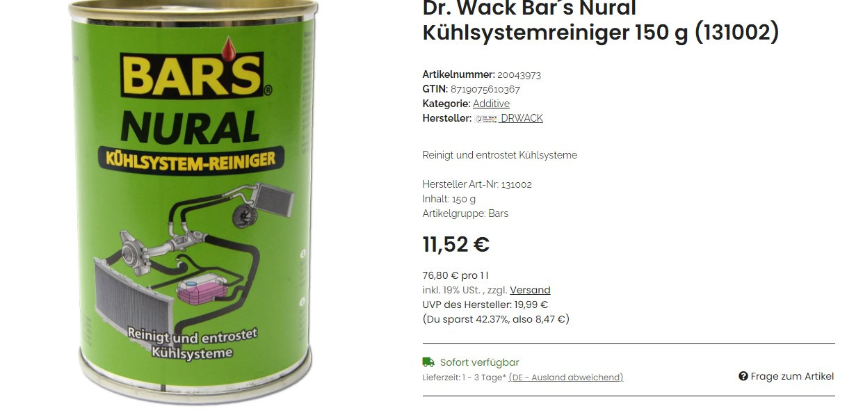 Kühlwasser-Reinigung