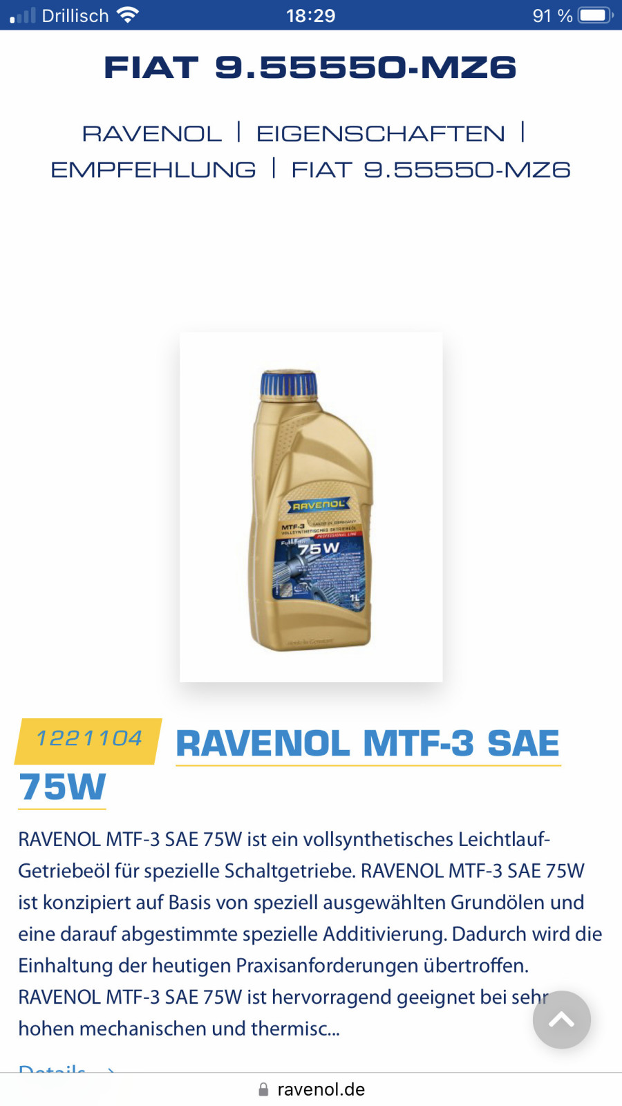 Welches Getriebeöl Fiat 500L Schalter?