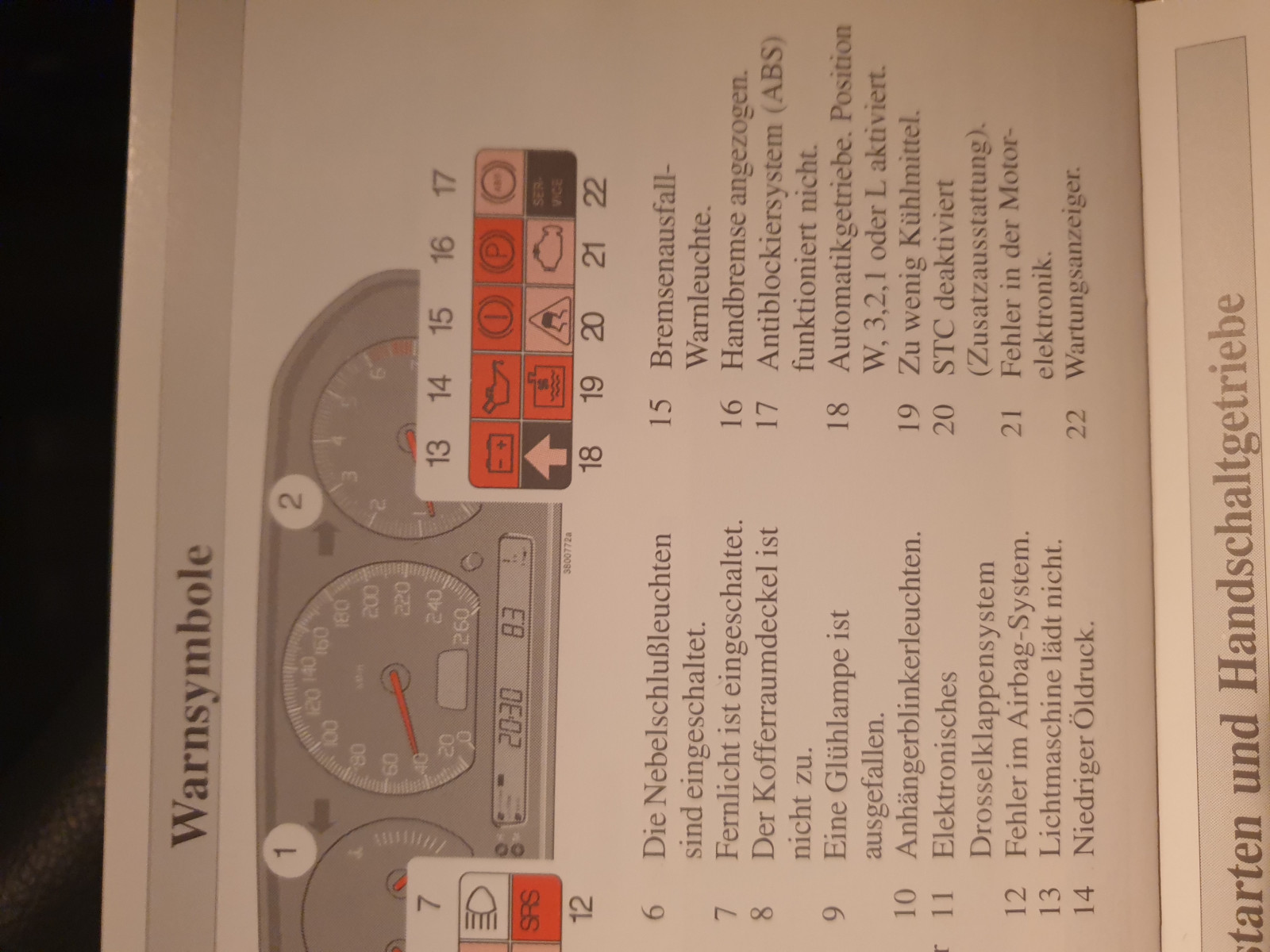 Volvo C70, niedriger Öldruck Warnleuchte