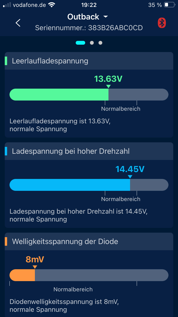 Angeschlossene Batterie laden