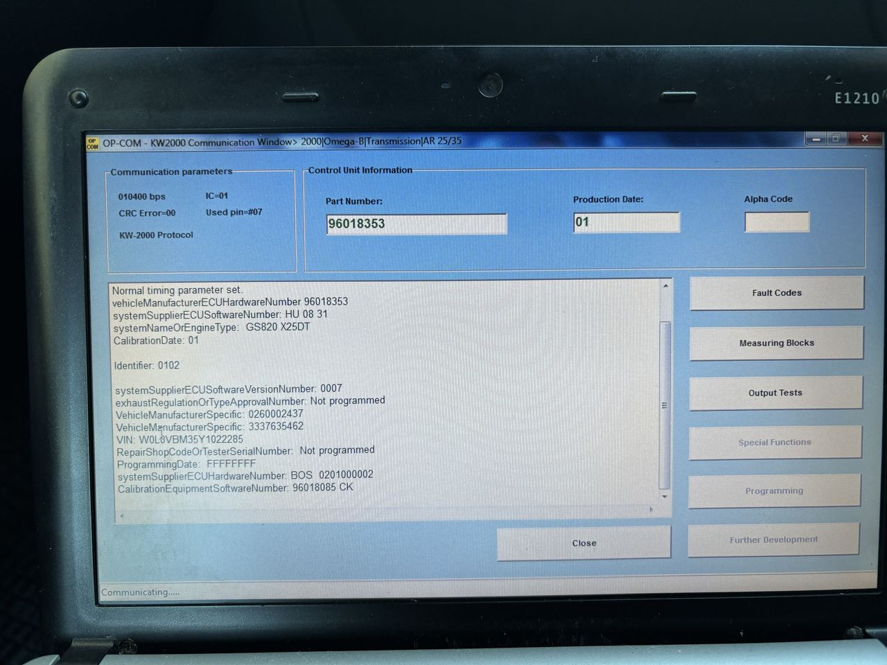 Omega-B 2.5TD AT Getriebe Schaltfehler anfängt erst nach 120-150 km Fahrt